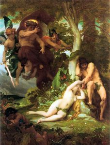 The Expulsion of Adam and Eve from the Garden of Paradise, by Alexandre Cavanel (1823-1889)